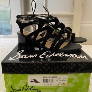 Sam Edelman Ardella lace up Black Sandals NWT